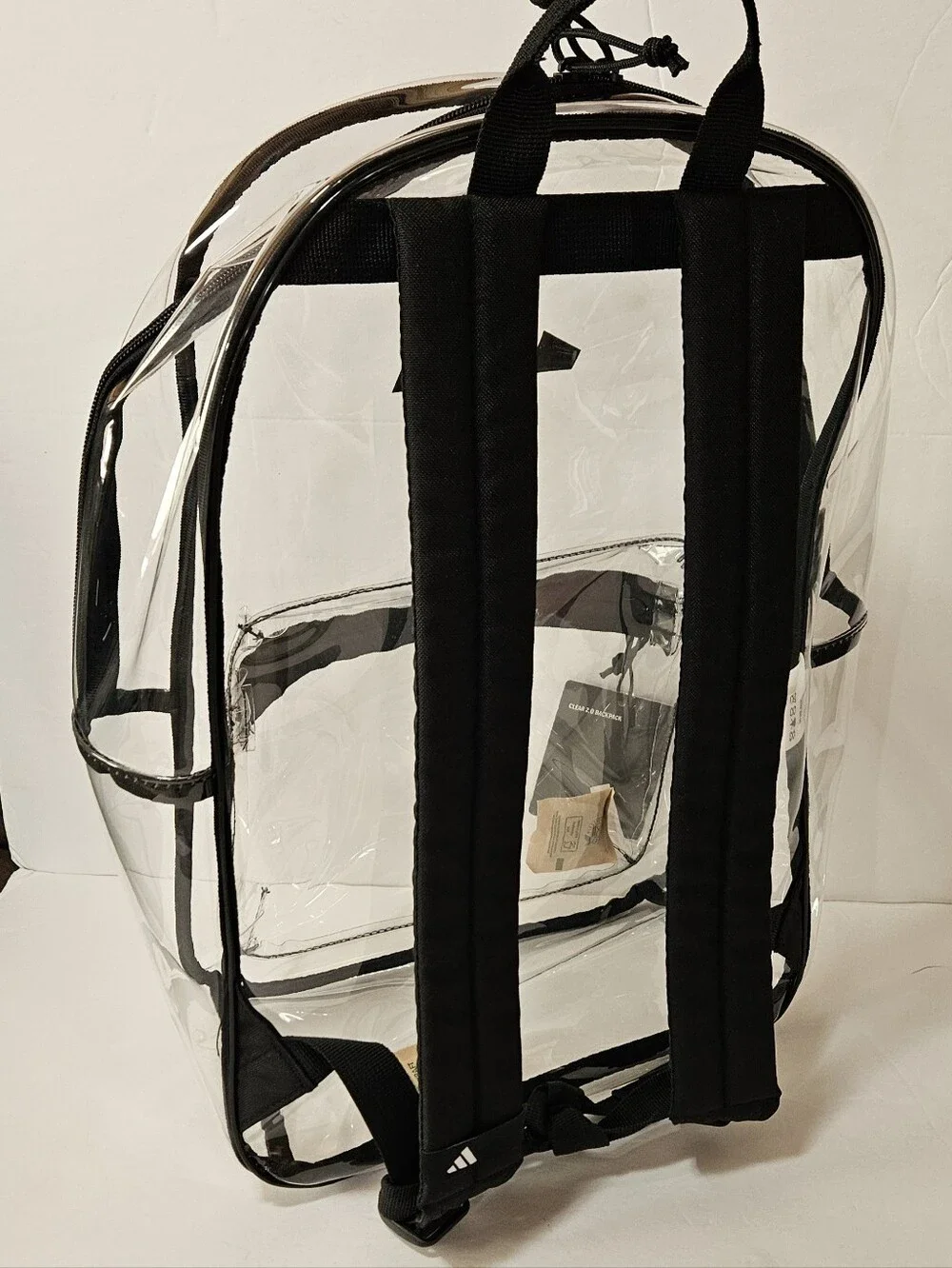 NWT Adidas Clear Backpack with Black Trim and Logo